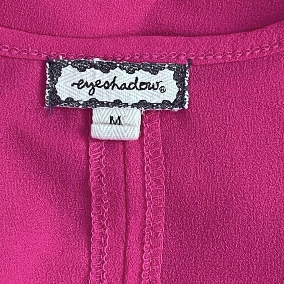 Eyeshadow Fuschia Pink Crop Swing Tank Polyester Crochet Sz M - Picture 5 of 6